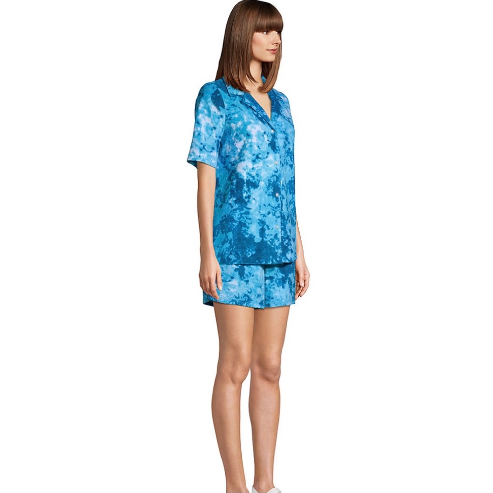Lands End Terry Cloth Tie Dye Two Piece Swim Suit Cover Up - Picture 4 of 11